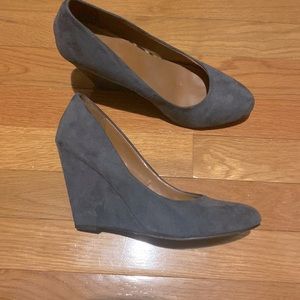 Suede wedge heels - like new!